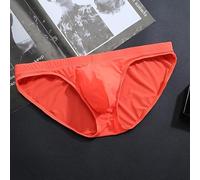 Slip respirant taille basse U-convexe en polyamide doux de couleur unie pour les sports actifs Coupe confortable M (L Orange)