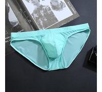 Slip respirant taille basse U-convexe en polyamide doux de couleur unie pour les sports actifs Coupe confortable M (2XL Bleu clair)