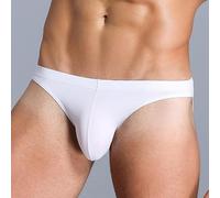 Slip respirant taille basse U-convexe en polyamide doux de couleur unie pour les sports actifs Coupe confortable M (2XL Blanc)