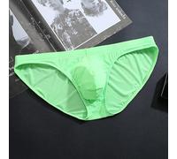 Slip respirant taille basse U-convexe en polyamide doux de couleur unie pour les sports actifs Coupe confortable M (XL Vert)