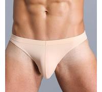 Slip respirant taille basse U-convexe en polyamide doux de couleur unie pour les sports actifs Coupe confortable M (L Nude)