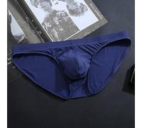 Slip respirant taille basse U-convexe en polyamide doux de couleur unie pour les sports actifs Coupe confortable M (M Bleu marine)