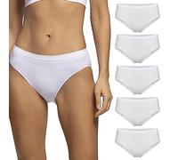 POMPEA Slip Seamless Vêtements de Corps de Sport, Blanc, L/XL (Lot de 5) Femmes