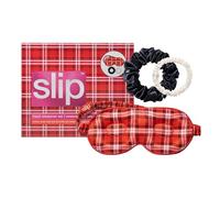 Slip Silk Coffret cadeau en soie 100 % mûrier composé d’un masque de sommeil et de deux chouchous en soie 22 Momme - Noisette