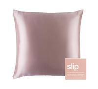 Slip Silk Zippered Euro Pillowcase - 100% Pure Mulberry Silk, Pink Color, Ultra-Soft & Breathable, Anti-Aging, Hair & Skin-Friendly, Luxurious Satin Finish, 65x65cm, Machine Washable