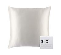 Slip Silk Zippered Euro Pillowcase - 100% Pure Mulberry Silk, White Color, Ultra-Soft & Breathable, Anti-Aging, Hair & Skin-Friendly, Luxurious Satin Finish, 65x65cm, Machine Washable