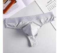 Slip String Homme Coton 3pcs Confortable U-Pouch | 3 slips string, coton 95%, poche U ergonomique, tailles L à 2XL, confort quotidien(Gray+White 2XL)