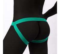 Slip string pour homme avec poche et jockstrap, sous-vêtements push-up pour soulever et façonner, short de bandage respirant, taille basse, string sexy pour (2XL, vert)