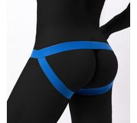 Slip string pour homme avec poche et jockstrap, sous-vêtements push-up pour soulever et sculpter, short de bandage respirant, taille basse, string sexy pour (2XL, bleu)