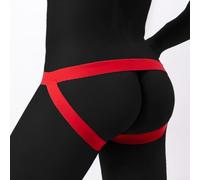 Slip string pour homme avec poche et jockstrap, sous-vêtements push-up pour soulever et sculpter, short de bandage respirant, taille basse, string sexy pour (2XL, rouge)