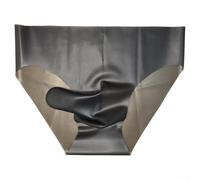 Slip taille basse en latex pour homme, construction sans couture avec nez d'éléphant, sous-vêtement en caoutchouc ajusté (taille M, noir transparent)