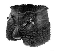 Slip taille basse pour homme avec finition en dentelle à volants pour travestis et ceux qui recherchent des options de sous-vêtements féminins (noir)