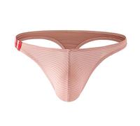 Slip tanga pour homme avec côtés étroits - String classique en tissu côtelé pour homme - Caleçon minimaliste pour une coupe ajustée, Style_w05 Rose vif, L