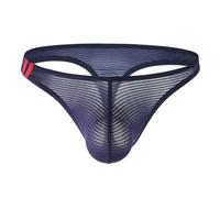 Slip tanga pour homme avec côtés étroits - String classique en tissu côtelé pour homme - Caleçon minimaliste pour une coupe ajustée, Style_w02 Bleu, M