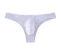 Slip texturé taille basse pour homme avec côté étroit, culotte extensible à moitié couverte pour un usage quotidien, motif uni classique (XL, violet)