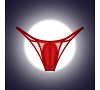 Slip transparent pour homme en maille transparente pour un confort quotidien (maille rouge 2XL)