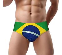 Slip triangle pour homme - Confortable et doux - Imprimé drapeau brésilien - Coupe classique - Avec pochette de contour, noir, XX-Large