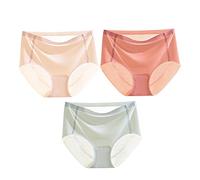 Slip Ultra-Fin De 0,3 Mm Culotte en Soie Glacée Coupe d'une Seule Pièce sans Couture Respirant, Pas Étouffant, Facile À Laver Et À Sécher (Color : D, Taille : XL)