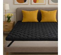 SLIPIO Surmatelas 130x190 cm Noir | 5 cm | Ergo+ Mousse Orthopédique | Topper de Matelas | Housse Amovible Lavable Anti-acariens & Antiallergique