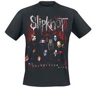 Slipknot Group Photo Homme T-Shirt Manches Courtes Noir XXL 100% Coton Regular/Coupe Standard