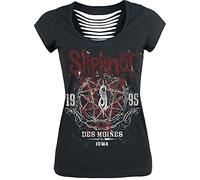 Slipknot Iowa Star Femme T-Shirt Manches Courtes Noir S, 100% Coton, Regular/Coupe Standard