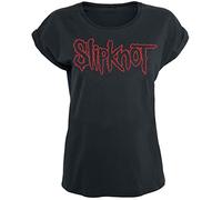 Slipknot Logo Femme T-Shirt Manches Courtes Noir S 100% Coton Large