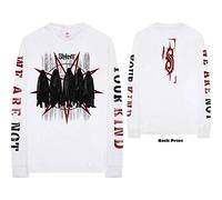 Slipknot - T-Shirt Maniche Lunghe # M Unisex White # Shrouded Group [Import]