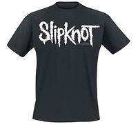 Slipknot White Logo Unisexe T-Shirt Manches Courtes Noir 100% Coton Regular/Coupe Standard
