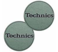 Slipmats Technics Vert Métallique Logo Noir 1 Paire