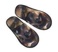 Slippers Chiot Berger Allemand Doux Pantoufles En Coton Avec Semelle Caoutchouc Chaussons Maison Pour Unisex Hôtels De Camping M