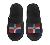 Slippers Drapeau De La République Dominicaine Avec Semelle Caoutchouc Pantoufles En Coton Lavables Pantoufles Pour Chambre De Camping Automne M