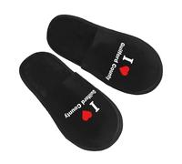 Slippers J'Aime Le Comté De Guilford Lavables Chaussons Maison Doux Pantoufles En Coton Pour De Camping Automne Hôtels L