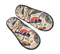 Slippers Les Oiseaux Dans Mon Jardin Anti Odeur Pantoufles En Coton Lavables Chaussons Maison Pour Unisex Voyage Chambre L