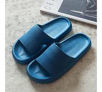 Slippers masculines Les Tongs d'été pour Femmes Tongs de Sport pour Les Tongs Sportifs pour Femme Pantoufles Solides Hommes Plats glisses de Plage Chaussures de Plage Bleu, 3,5 UK