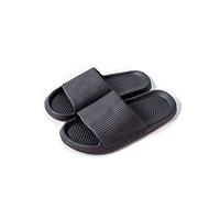 Slippers pour femmes Pantres d'été Sandales de plate-forme épaisse femme Summer Home Slippers intérieure muette et toppons à selle douce couple couple de glissades non glissantes (Schwarz, 38-39