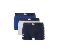 Lacoste Boxer Stretch Coton avec logo – Bleu marine/Blanc – Lot de 3 Taille L