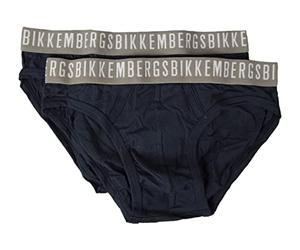 Slips Homme Bikkembergs Lot de 2 sous-vêtements en Coton Stretch élastique Apparent Article BKK1USP02BI BIPACK Briefs, Navy, M - EU M - US S - FR 3