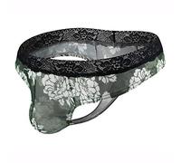 Slips pour homme en maille extensible G-Strings pour homme Slip sexy Soft Slip avec pochette G-string, vert militaire, L