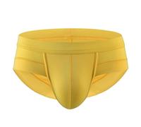 Slips pour homme - Sous-vêtements courts - Couleur unie - Séchage rapide - Taille élastique - Sous-vêtements pour homme - Confortable - Coupe idéale pour le quotidien - Ne frotte pas, jaune, XL