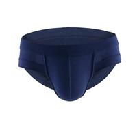 Slips pour homme - Sous-vêtements courts - Couleur unie - Séchage rapide - Taille élastique - Sous-vêtements pour homme - Confortable - Coupe idéale pour le quotidien - Ne frotte pas, bleu foncé, L