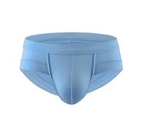 Slips pour homme - Sous-vêtements courts - Couleur unie - Séchage rapide - Taille élastique - Sous-vêtements pour homme - Confortable - Coupe idéale pour le quotidien - Ne frotte pas, bleu clair, L