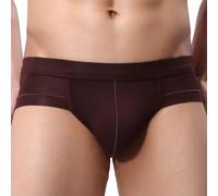 Slips pour hommes - Couleur unie - Taille basse - Respirant - Confortable - Convient pour le sport et les voyages - Ajustement doux et idéal - Un cadeau pour mon ami, café, L