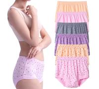 Slips Taille Haute pour Femmes|sous-vêtements 100% Coton|Culottes élégantes à Couverture Complète pour Femmes|sous-vêtements Grande Taille-Paquet de 6