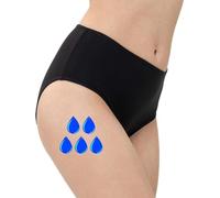 SliPss - Culotte pour Incontinence Urinaire - Avec Trempeur Interchangeable - S - Couleur Noire - Taille Haute - Absorption Élevée jusqu’à 500 ml - Lavable et Réutilisable - Discrète - 1 Unité