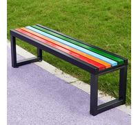Slish Banc de jardin en bois résistant aux intempéries avec dossier nu pour cour, porche, balcon et jardin 100 x 40 x 45 cm - Solution idéale pour une utilisation extérieure/intérieure