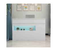 Slish Bureau de réception avec der verrouillable - Stat Chut pour salons de beauté et marchés - Fourrure moderne blanche et bleue