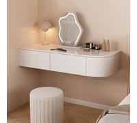 Slish Bureau mural flottant moderne avec Der - Table de maquillage d'angle peu encombrante pour chambre à coucher et toilettage - Fourrure Slish