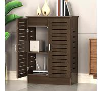 Slish Cache-radiateur moderne pour la maison, cache-routeur, étagère au sol réglable pour bureau et maison (marron, 78,7 x 78,7 x 30,5 cm) - Design peu encombrant