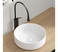 Slish Évier d'angle rond pour petite salle de bain Console ou Vani 36 x 36 x 12 cm Blanc opt (31 x 31 x 12 cm)