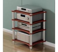 Slish & Functal Sto Solut Support HiFi en noyer pour platine vinyle et lecteur DVD 85,1 cm de haut pour salon et chambre à coucher